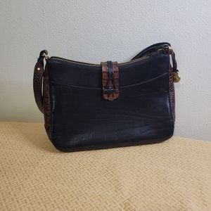 Brahmin Vintage classic brown/black leather shoulder bag